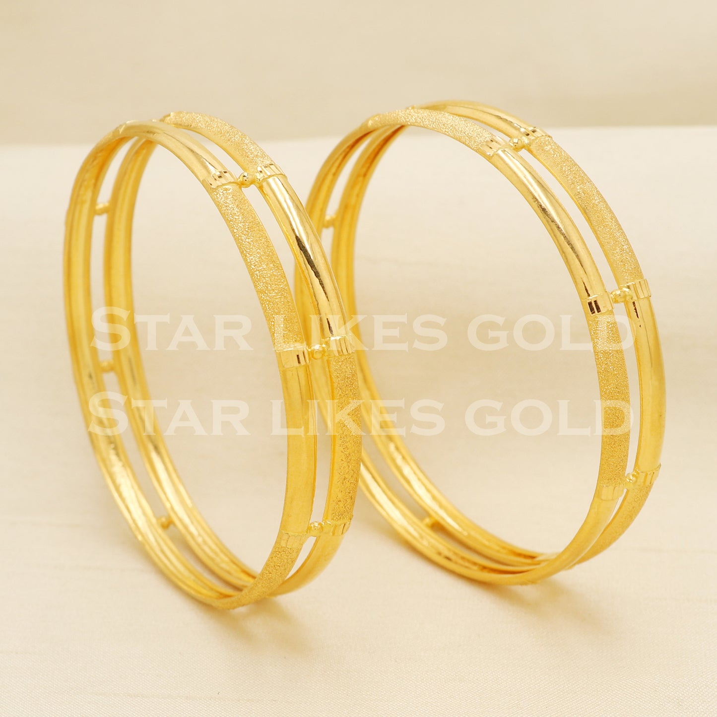 Indian 22 karat 22k gold Handmade Bangle Bracelet Pair jewelry, PR1504