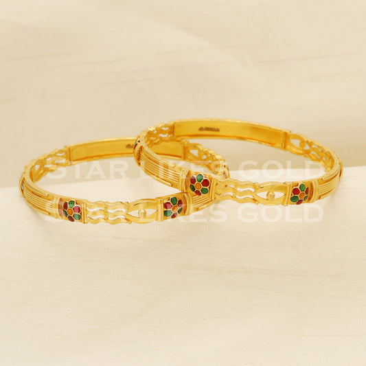 22 karat 22k gold Handmade Bangle Bracelet jewelry, PR1516