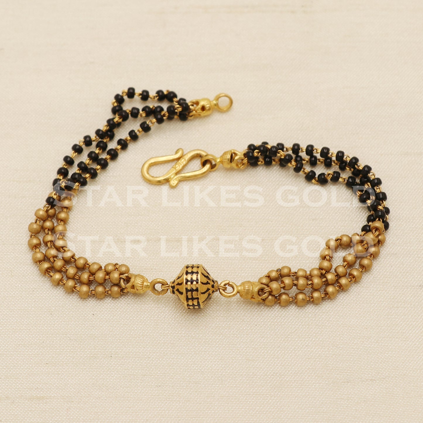 22 karat 22k gold Black Beads Women Bracelet jewelry, PR1524