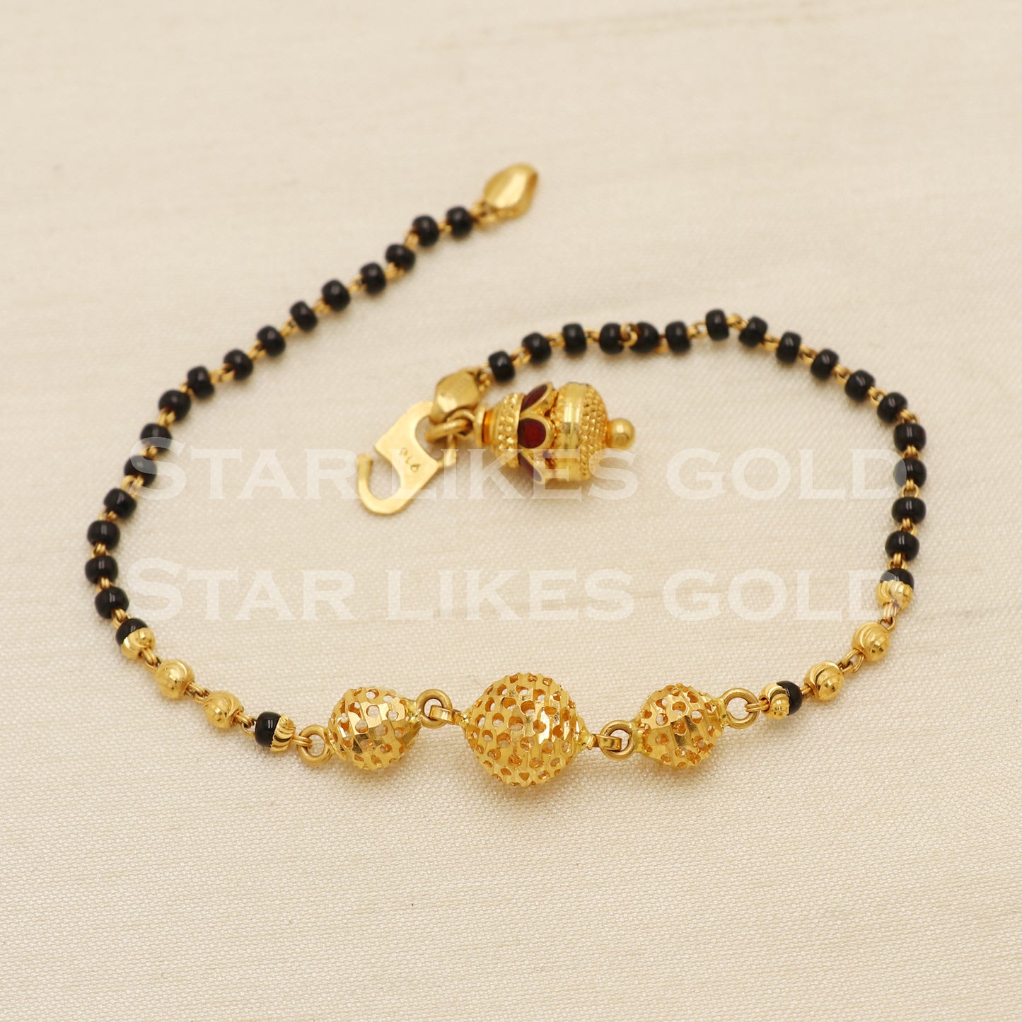 22 karat 22k gold Black Gold Beads Women Bracelet jewelry, PR1526