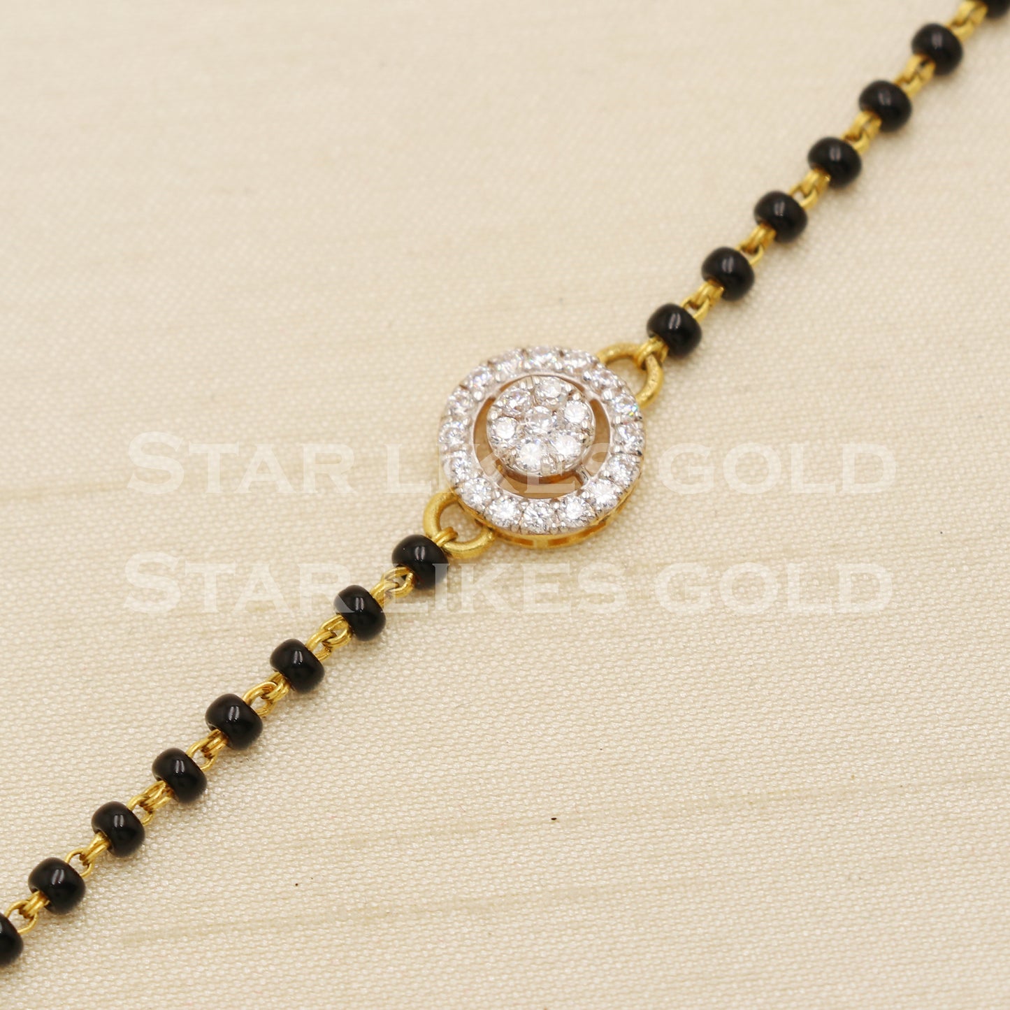 22 karat 22k gold Zircons Black Beads Women Bracelet jewelry, PR1528