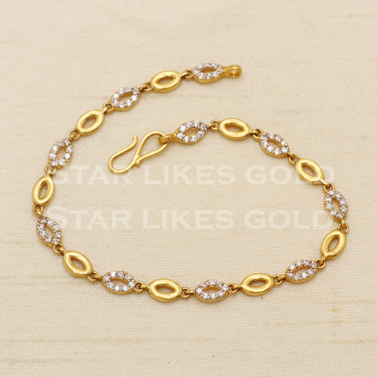 22 karat 22k gold Zircons Women Bracelet jewelry, PR1537