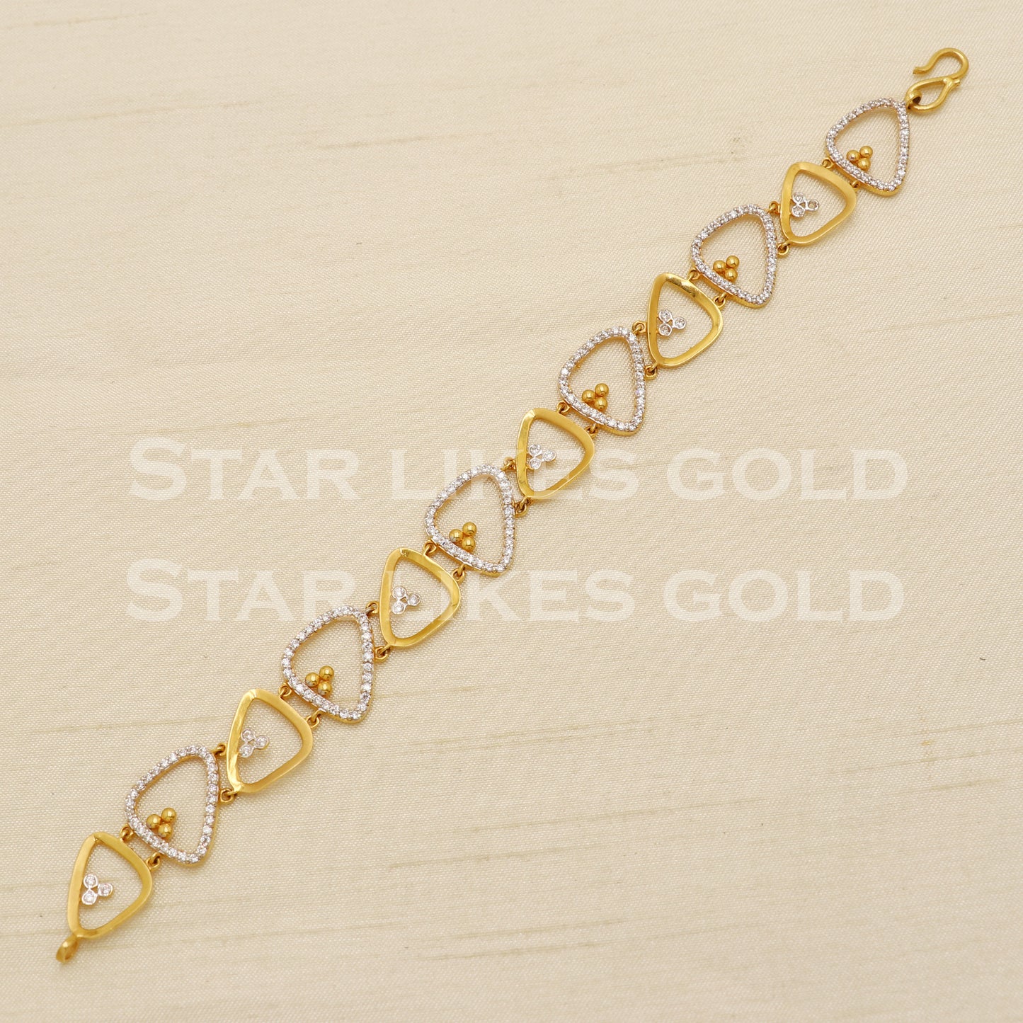 22 karat 22k gold Zircons Women Bracelet jewelry, PR1541