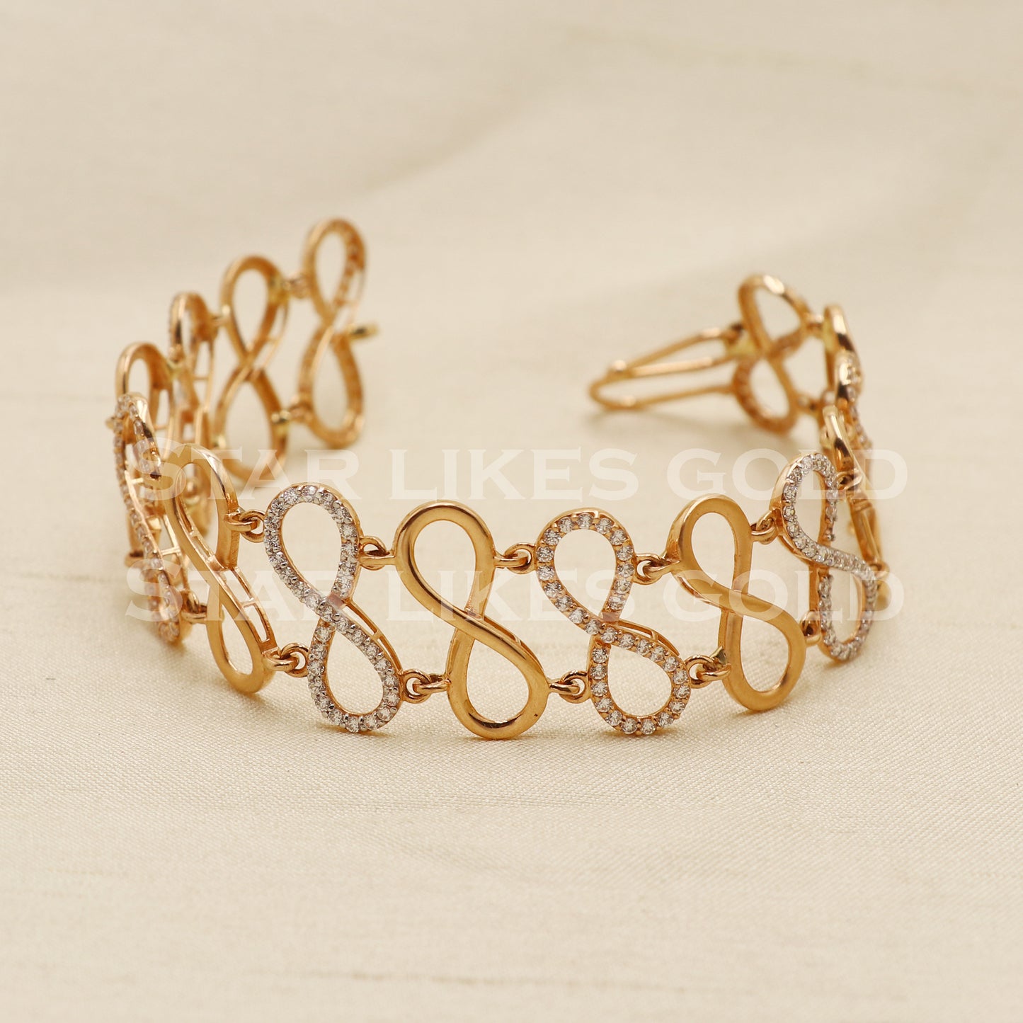 18 karat 18k gold Zircons Women Bracelet jewelry, PR1544