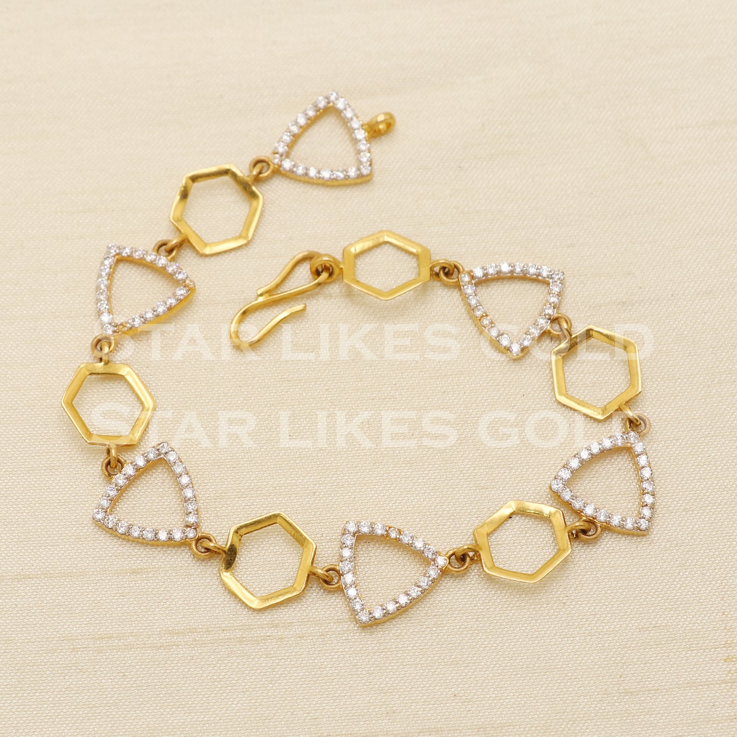 22 karat 22k gold Zircons Women Bracelet jewelry, PR1546