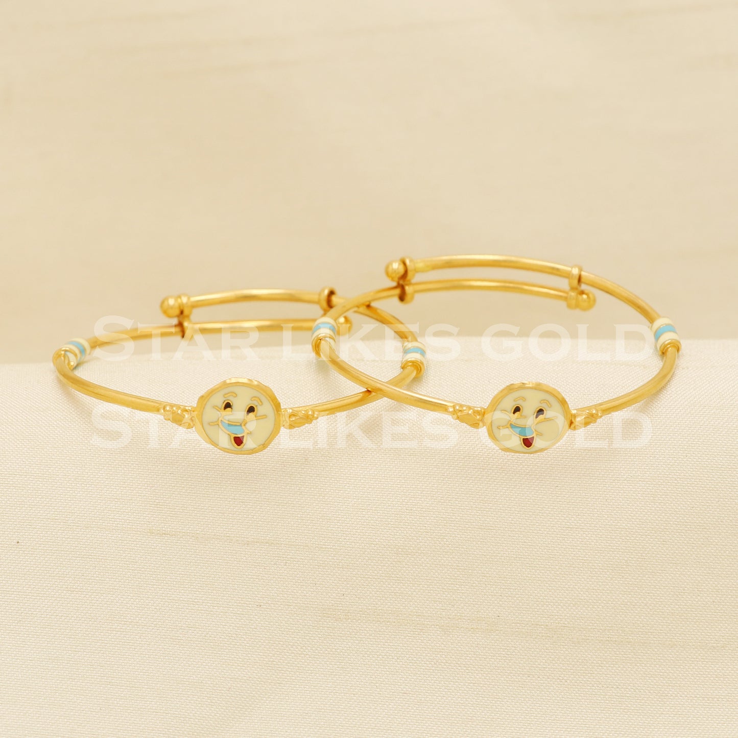 22 karat 22k gold Child Baby Bangle Bracelet Charms Jewelry for Birthday Gift, PR1556