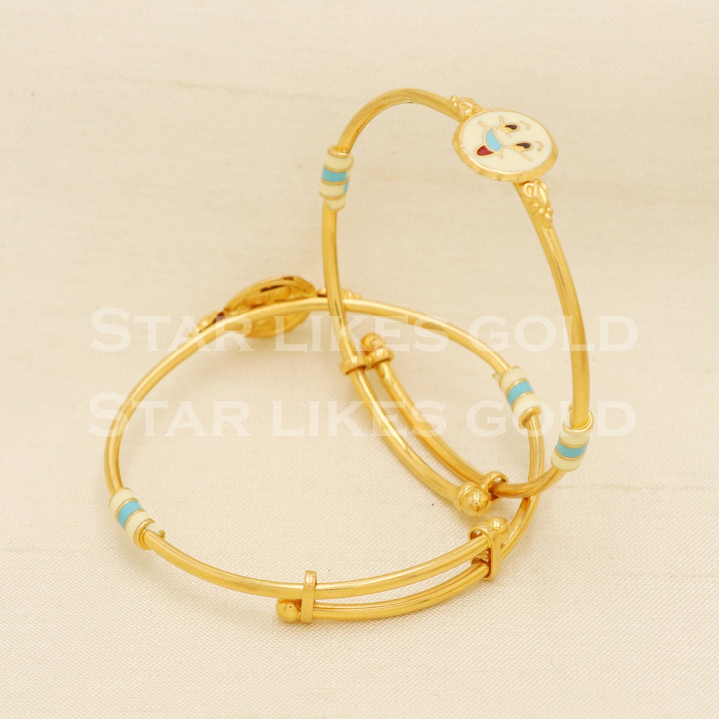 22 karat 22k gold Child Baby Bangle Bracelet Charms Jewelry for Birthday Gift, PR1556