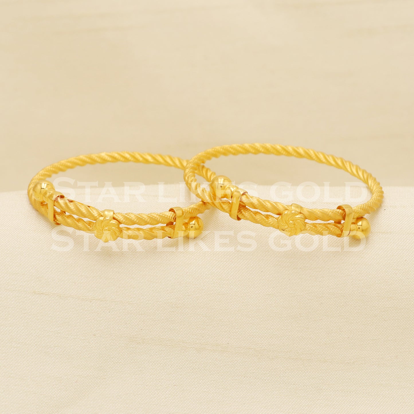 22 karat 22k gold Child Baby Bangle Bracelet Charms Jewelry for Birthday Gift, PR1557