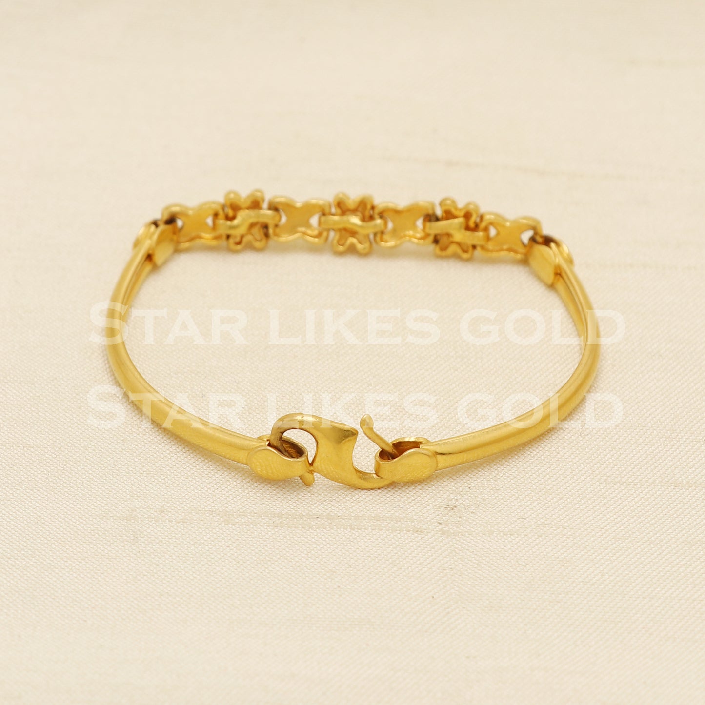 Flowers 22 karat 22k gold Child Baby Bangle Bracelet Charms Jewelry for Birthday Gift, PR1558
