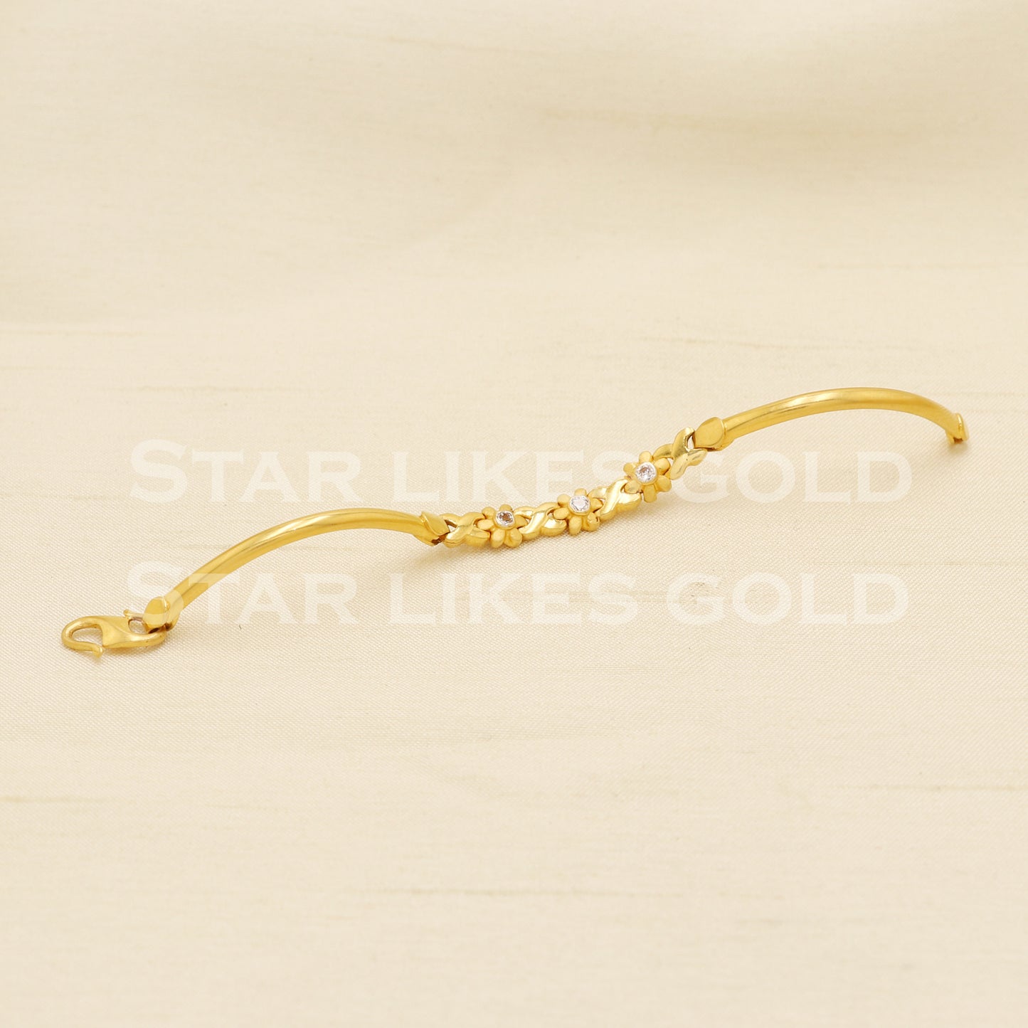 Flowers 22 karat 22k gold Child Baby Bangle Bracelet Charms Jewelry for Birthday Gift, PR1558