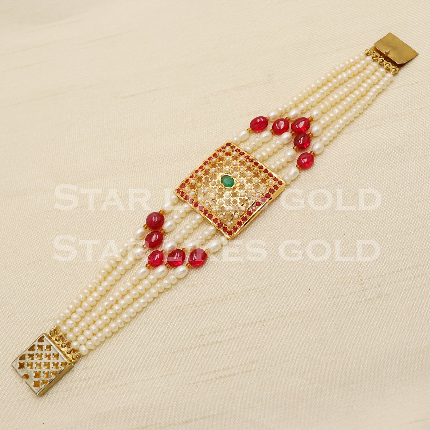 Multi Color Stones 22 karat 22k gold Bracelet Indian Traditional Jewelry for Wedding Gift, PR1564