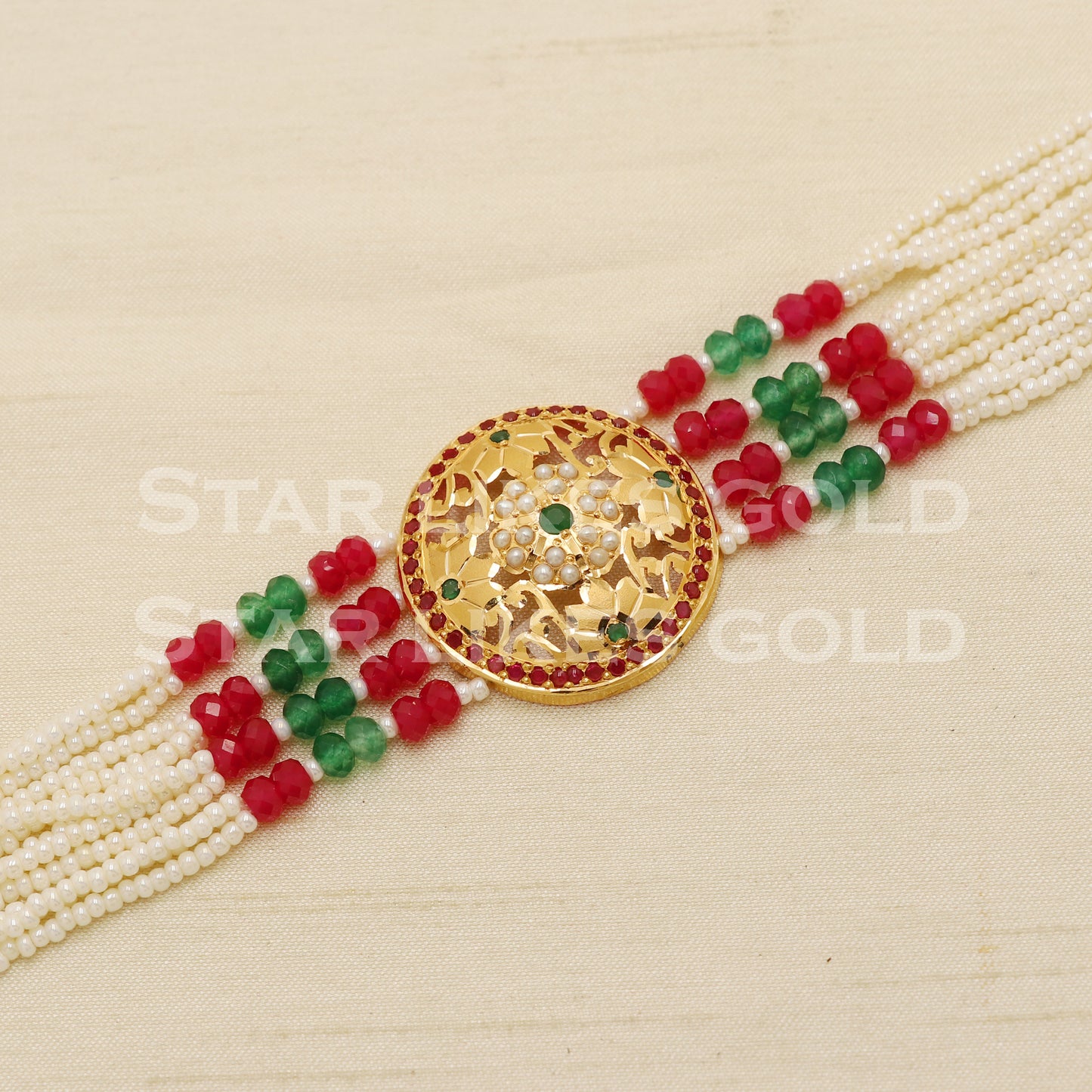 Multi Color Stones 22 karat 22k gold Bracelet Indian Traditional Jewelry for Wedding Gift, PR1565