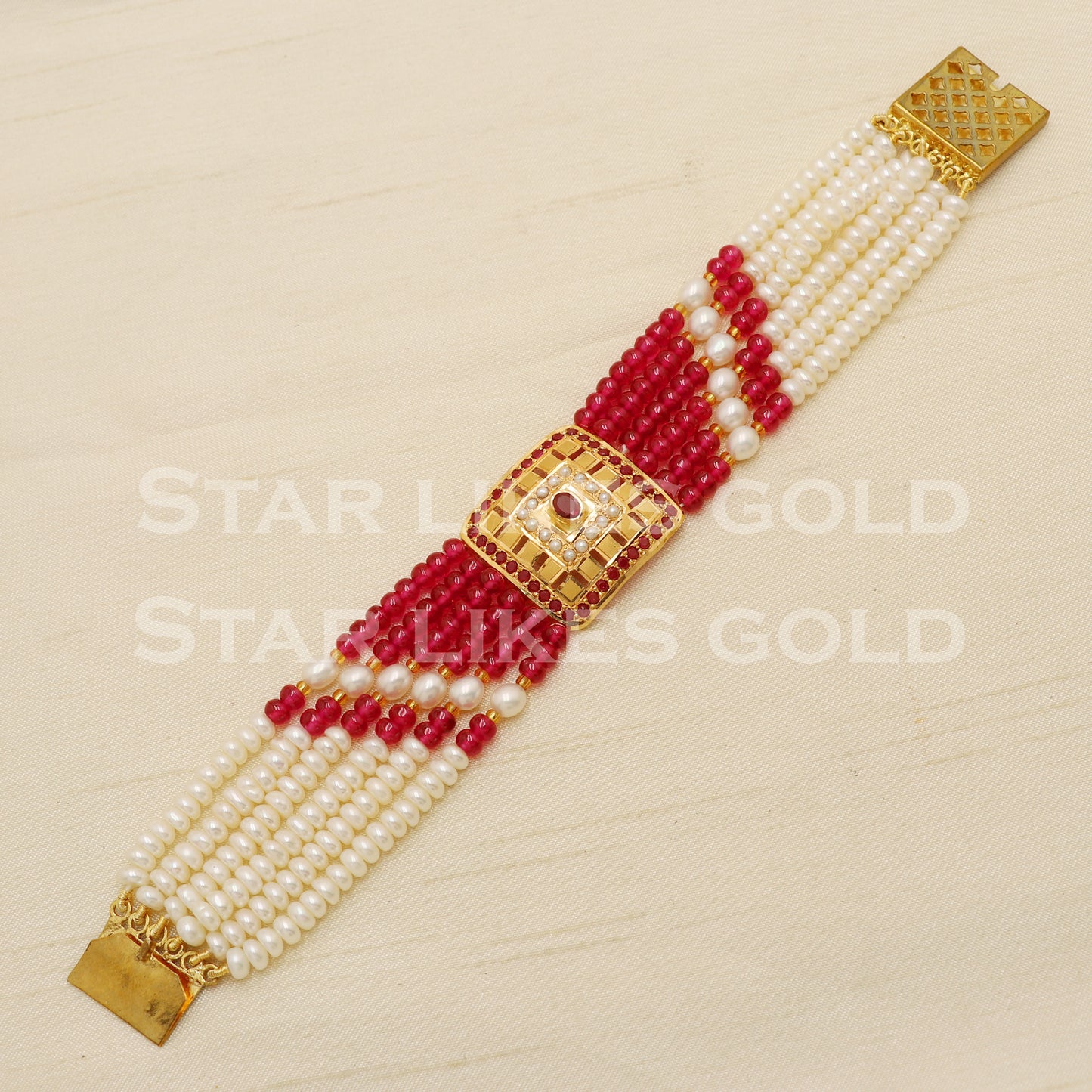 Multi Color Stones 22 karat 22k gold Bracelet Indian Traditional Jewelry for Wedding Gift, PR1566