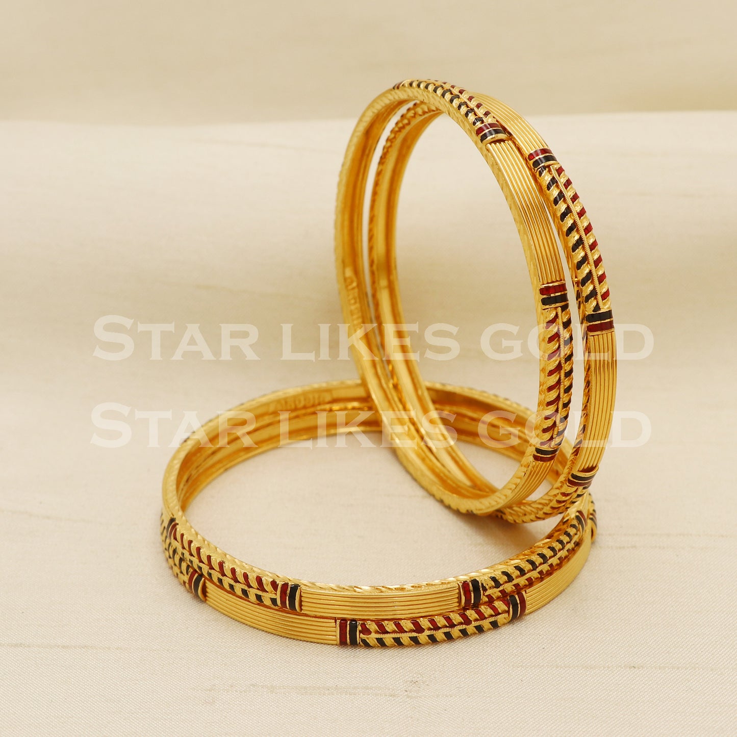 22 karat 22k gold Bangle Bracelet 4 pieces Jewelry, PR1568