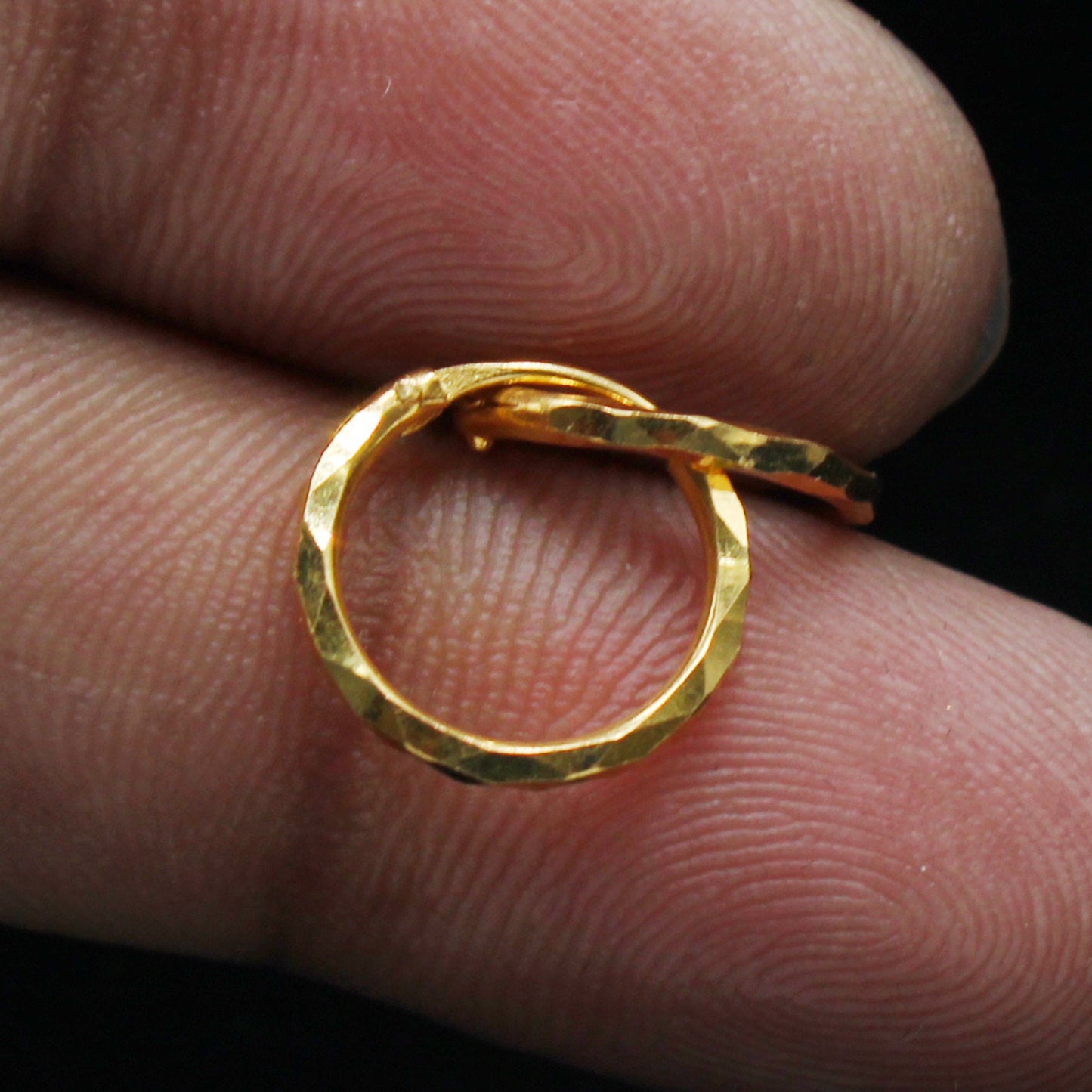 Small 22k Bali Hoop Earrings, Handmade 22k huggie earrings hoop indian jewelry, 22kt gold hoop, 22k hoops