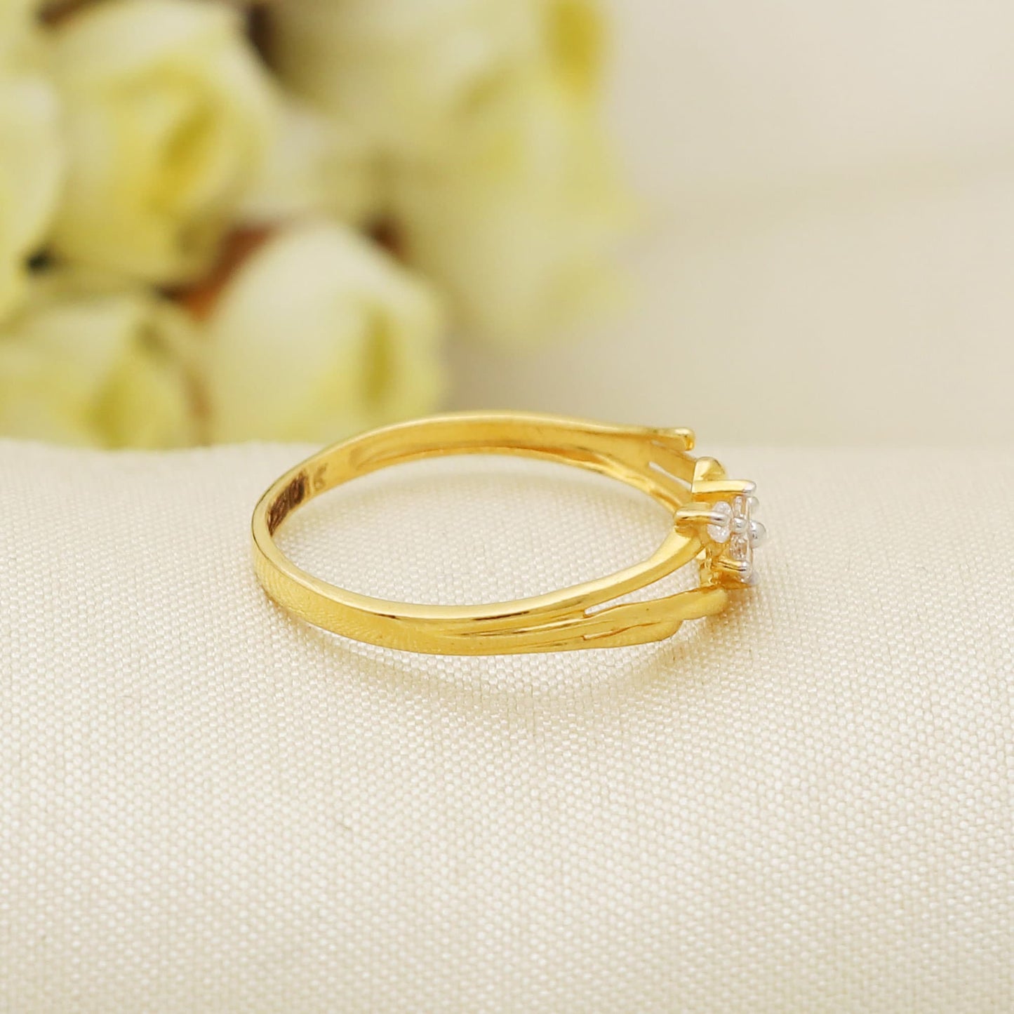 Fashion Right Hand 22k Gold Ring Statement Jewelry, Under 2 Grams, All Sizes