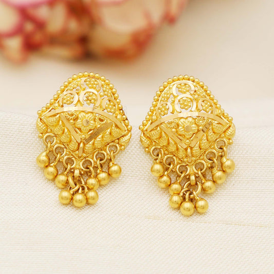 22K Fine Gold Dangle Earrings Jewelry