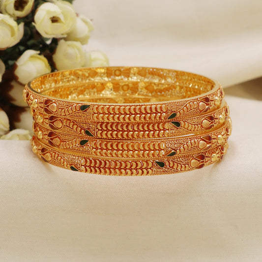 22 karat 22k gold bangle bracelet set jewelry, 4 pieces set