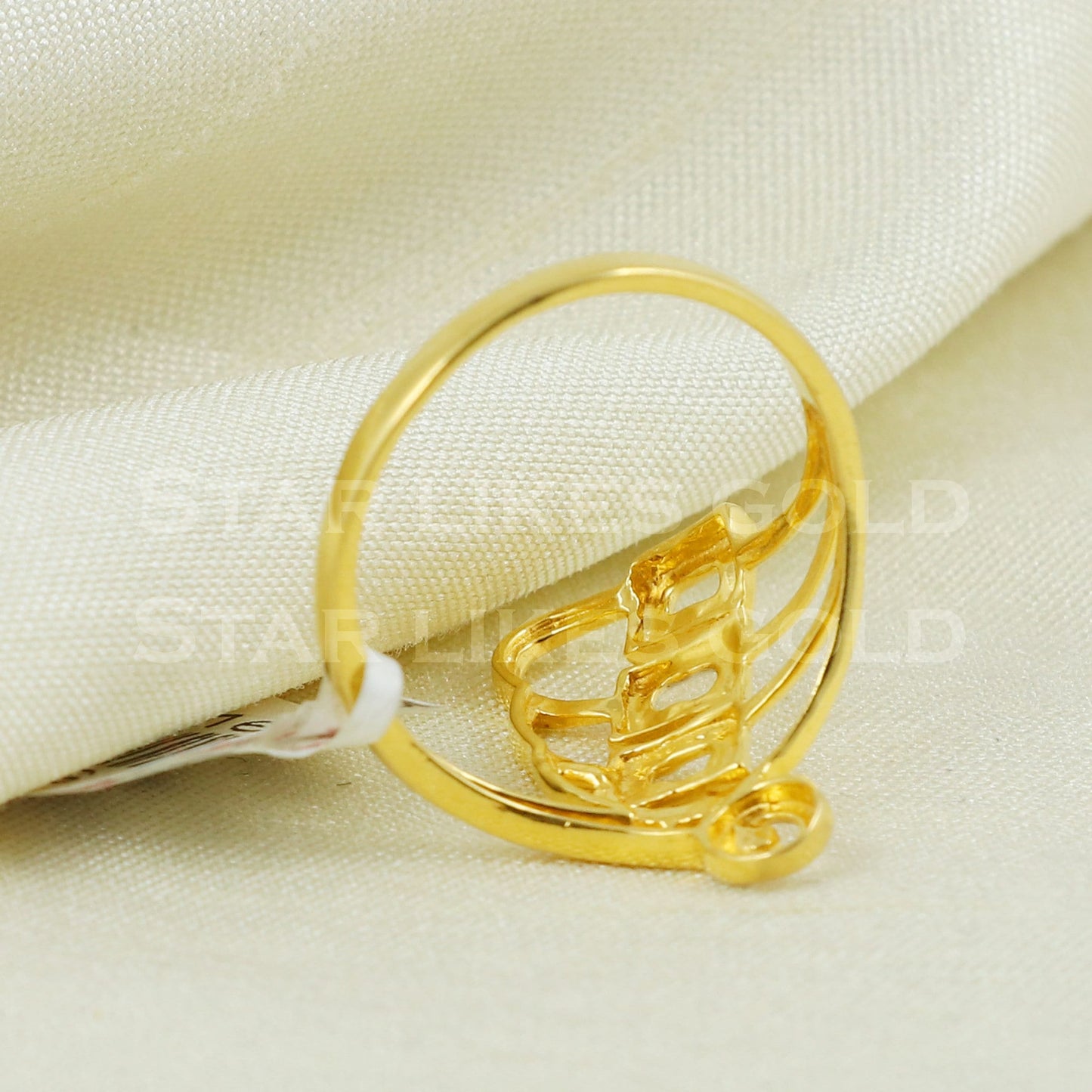 22K Gold Geometric Dual-Tone Ring | Modern Triple Square 916 Gold Design B1037