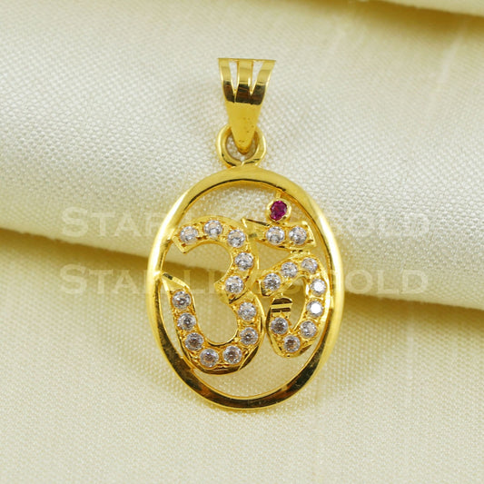 om aum 18k Gold Pendant Indian Handmade Jewelry