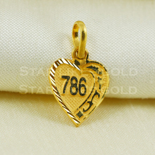 786 muslim 18k Gold Pendant Indian Handmade Jewelry