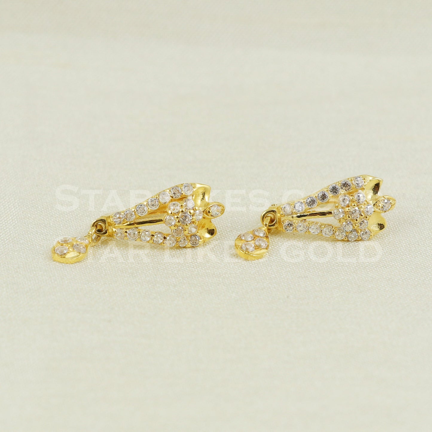 zircons 18 karat 18k gold bali hoop earrings jewelry