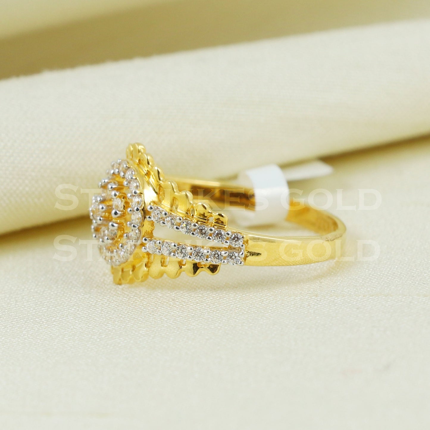 zircons 22k 22KT GOLD RING Handmade fine Jewelry, Perfect Gift for Lover