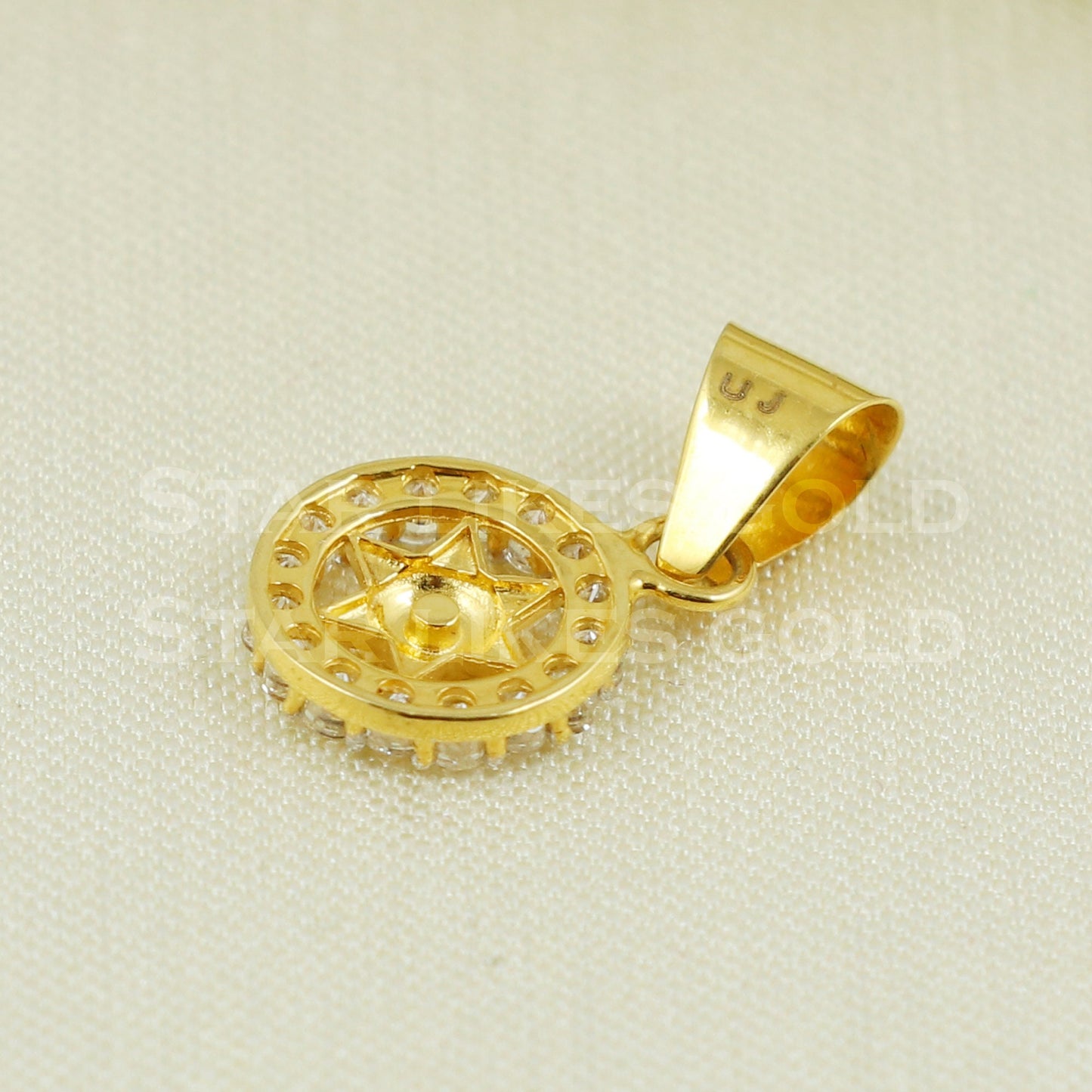 beautiful Zircon 18k Yellow Gold Handmade Pendant Jewelry
