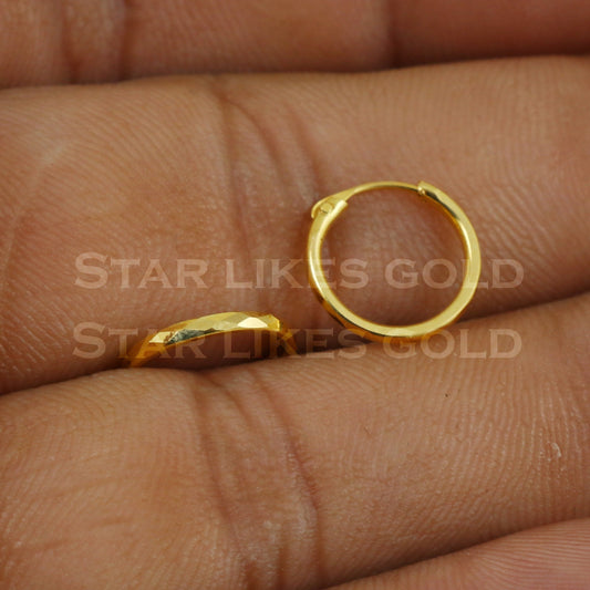 18 karat 18k gold bali hoop earrings jewelry