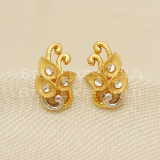 peacock 18 karat 18k gold stud earrings jewelry