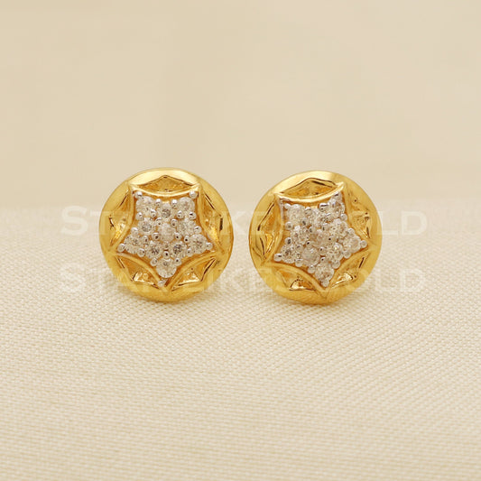 star design 18 karat 18k gold stud earrings jewelry