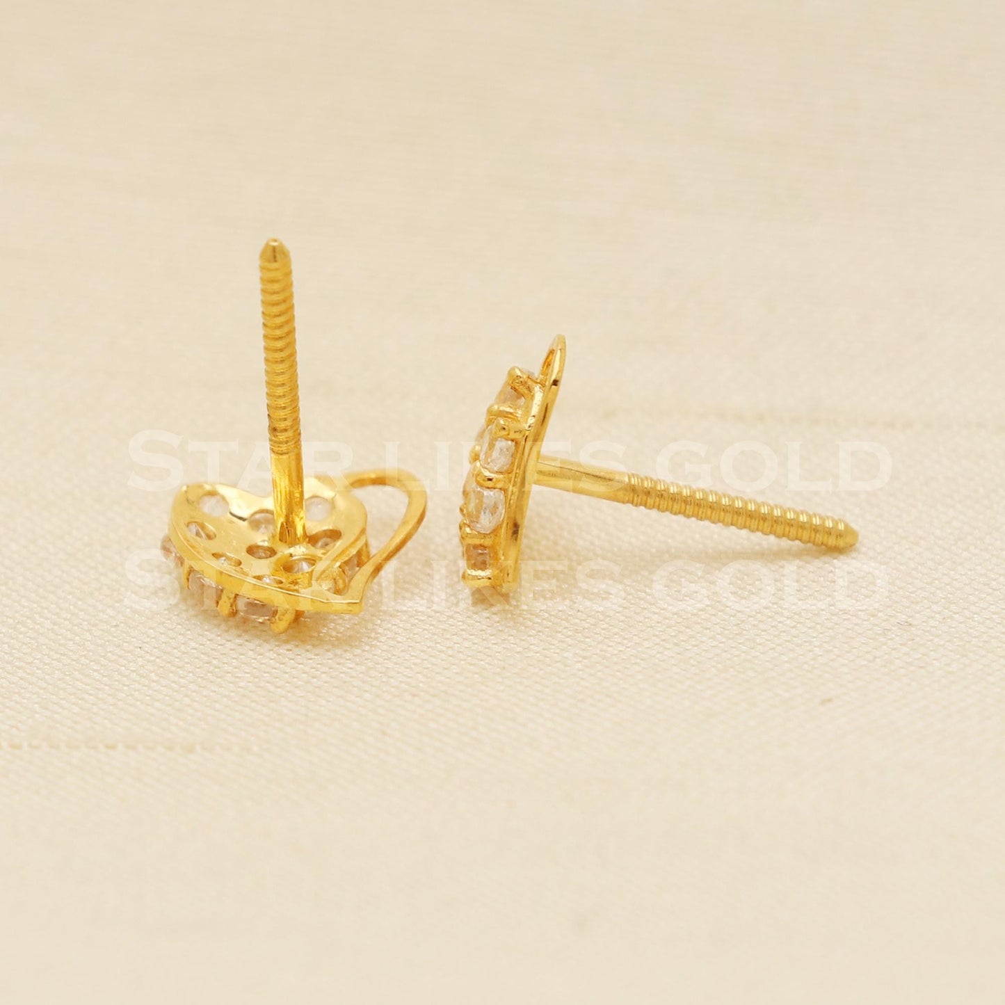 Zircon 18 karat 18k gold stud earrings jewelry