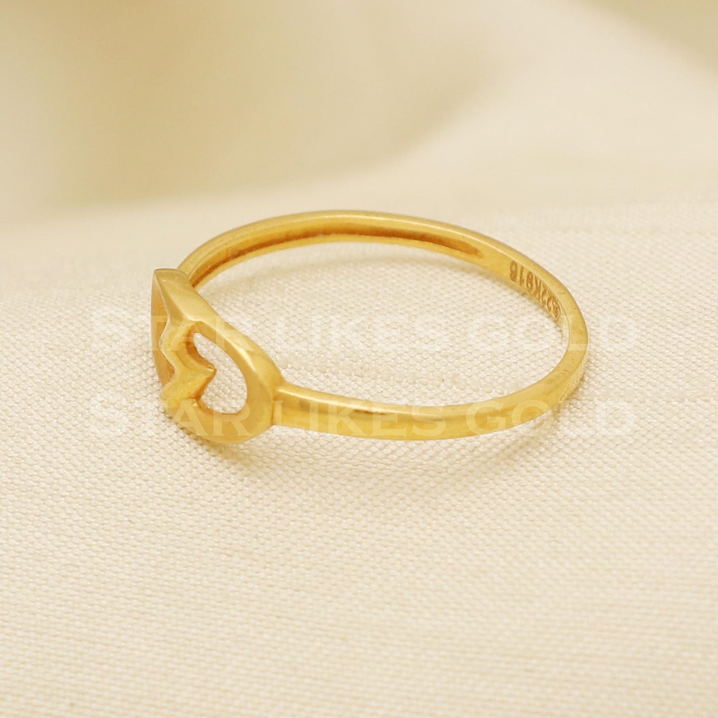 Chic 22K Gold Lightning Symbol Ring | Trendy Gold Band for Her B1278