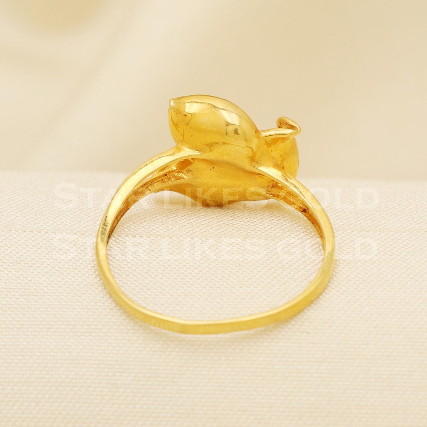 Elegant 18k Solid Gold Modern Flower Ring | Minimalist Floral Jewelry B1302