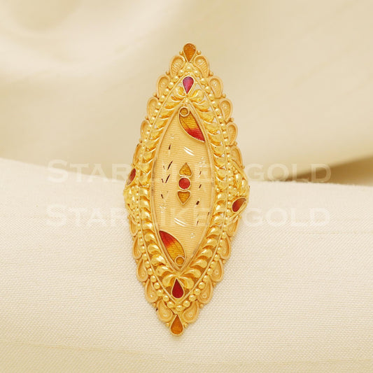 Hallmark 22k Gold Unique Artisan Crafted Big Size Ring for a Majestic Look, B1313