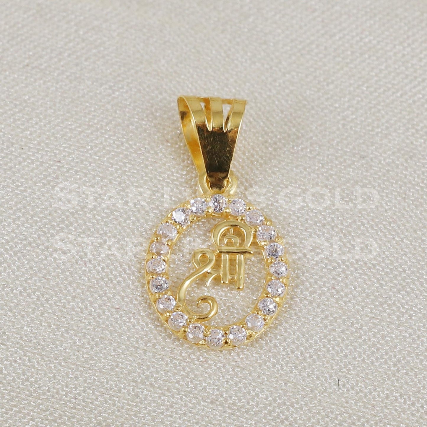 shree 18k Yellow Gold Pendant Indian Handmade Jewelry