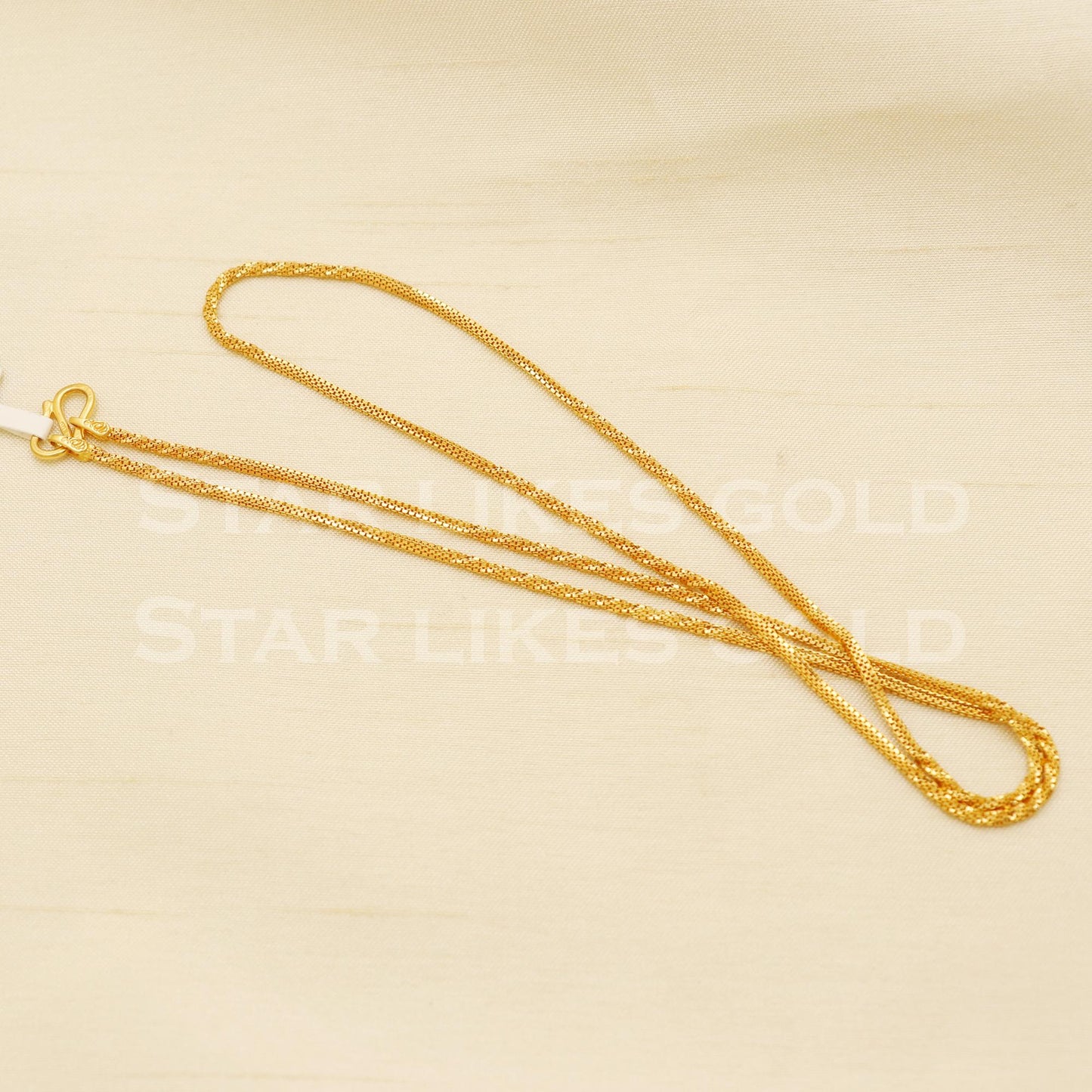 TWISTED BOX 22k 22KT GOLD chain necklace Handmade fine Jewelry for gift