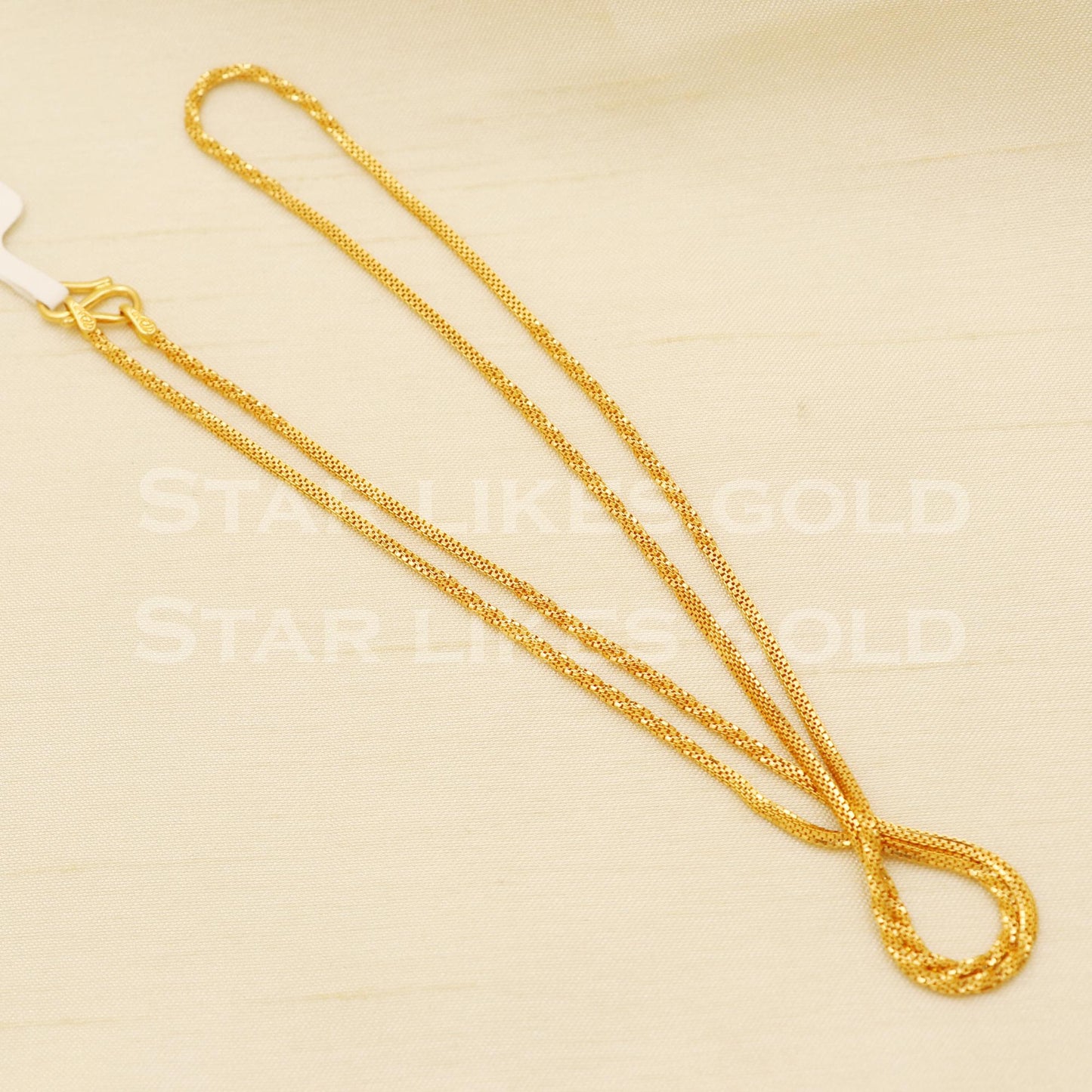 twisted box 22k 22KT GOLD chain necklace Handmade fine Jewelry, B1421