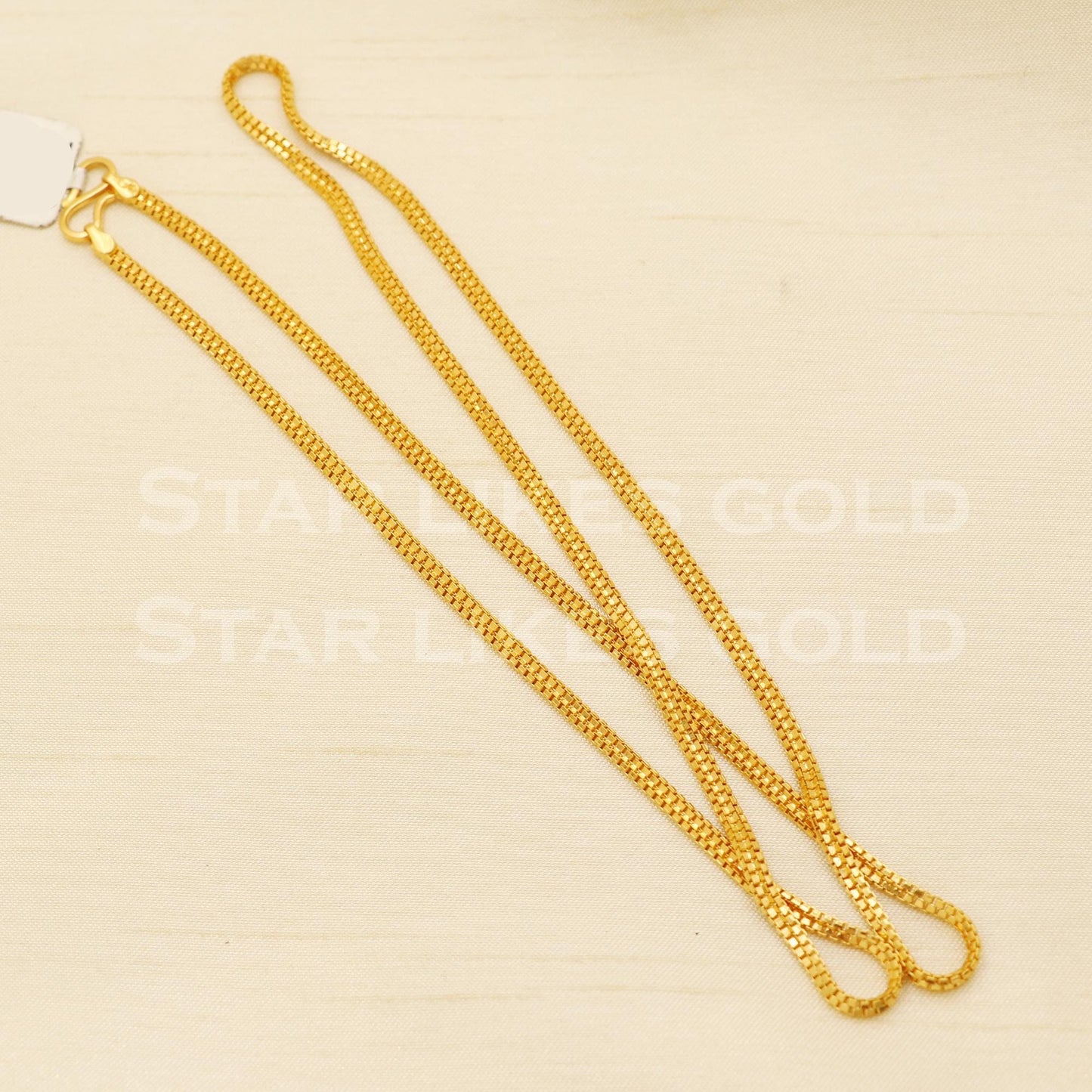 22k Hallmark Gold Sleek Square Mesh Link Chain for Daily Wear, B1431