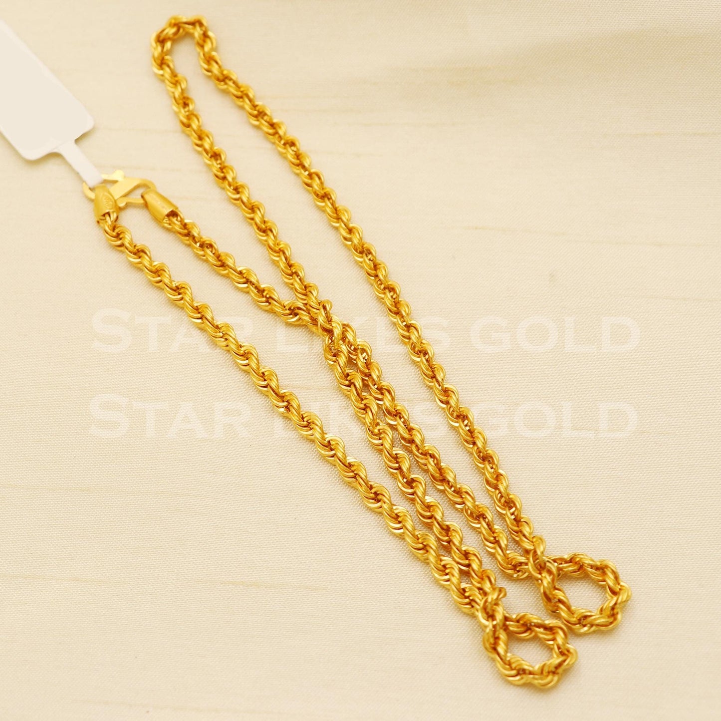 22k Hallmark Gold Twisted Rope Chain for Daily Wear, B1432