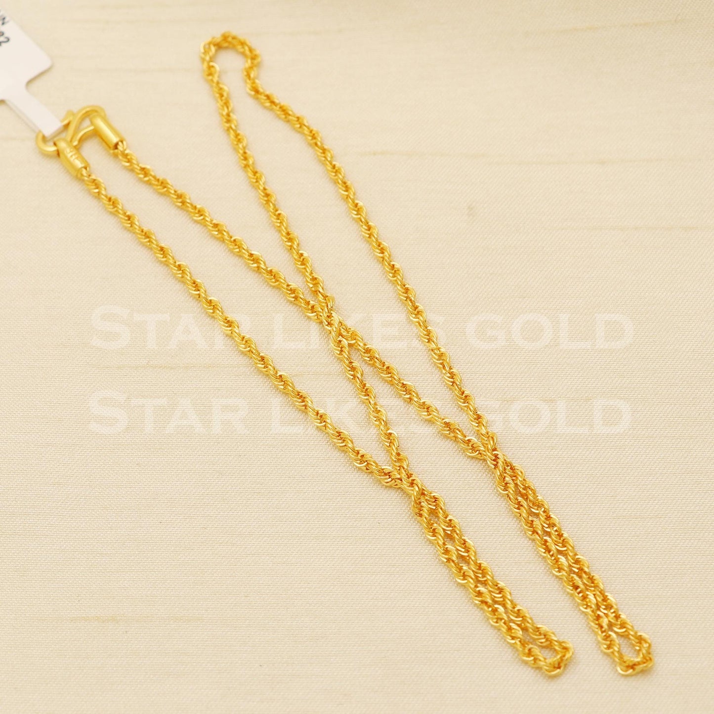 Classic 22k Hallmark Gold Twisted Rope Chain Design, B1437