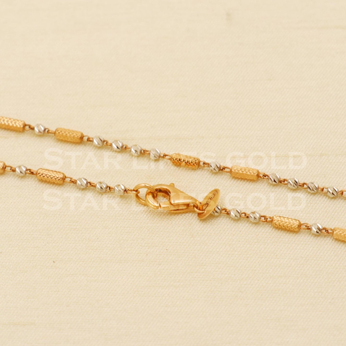 Exquisite 18k Hallmark Gold Dual-Tone Rhodium Finish Chain, B1441