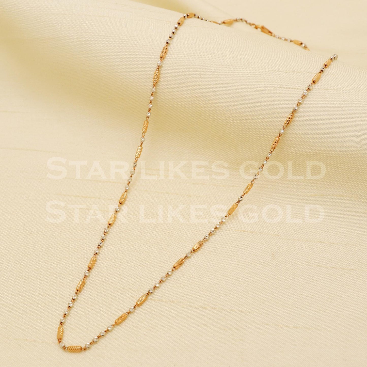 Exquisite 18k Hallmark Gold Dual-Tone Rhodium Finish Chain, B1441