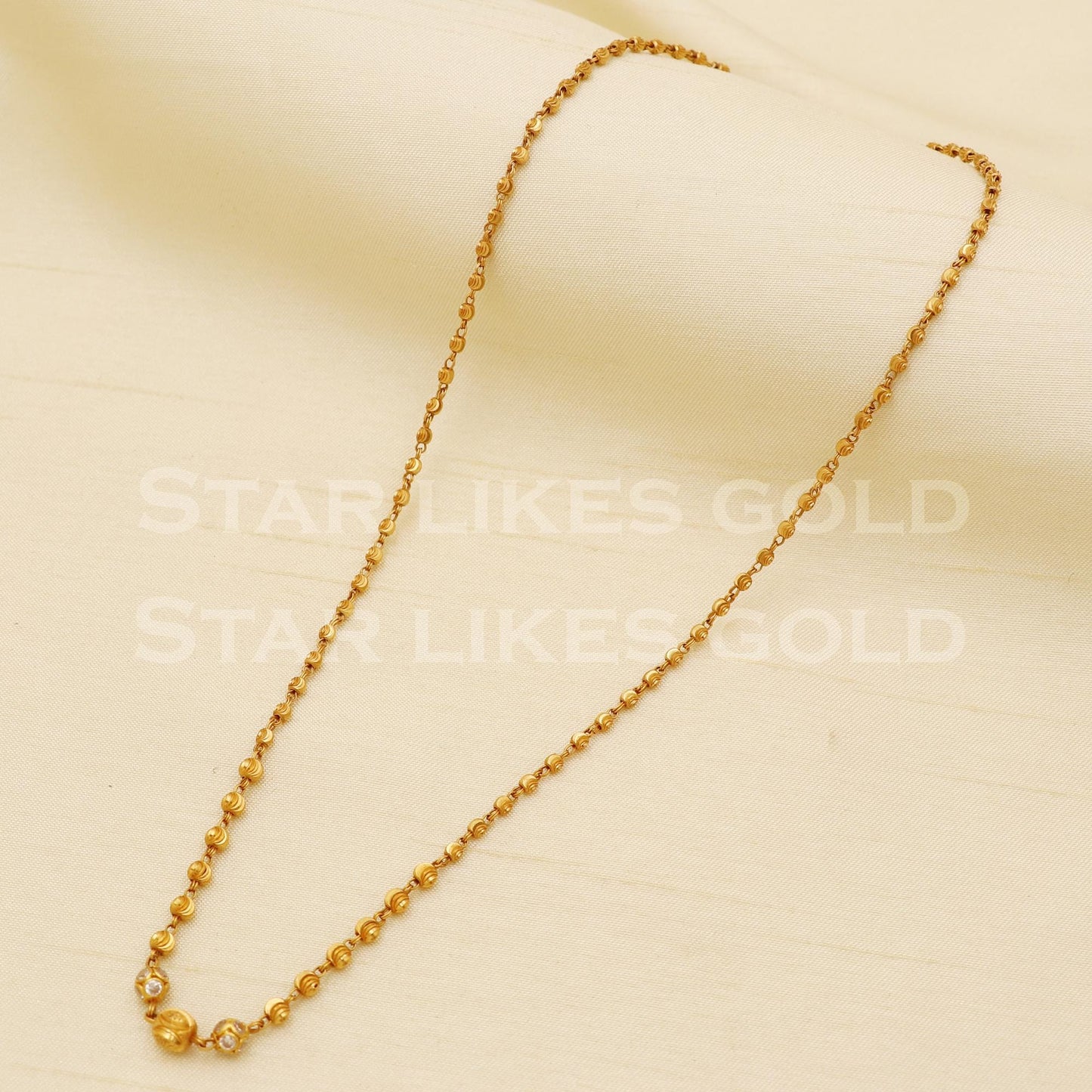 Elegant 18k Gold Hallmark Spherical Bead Chain Design, B1443
