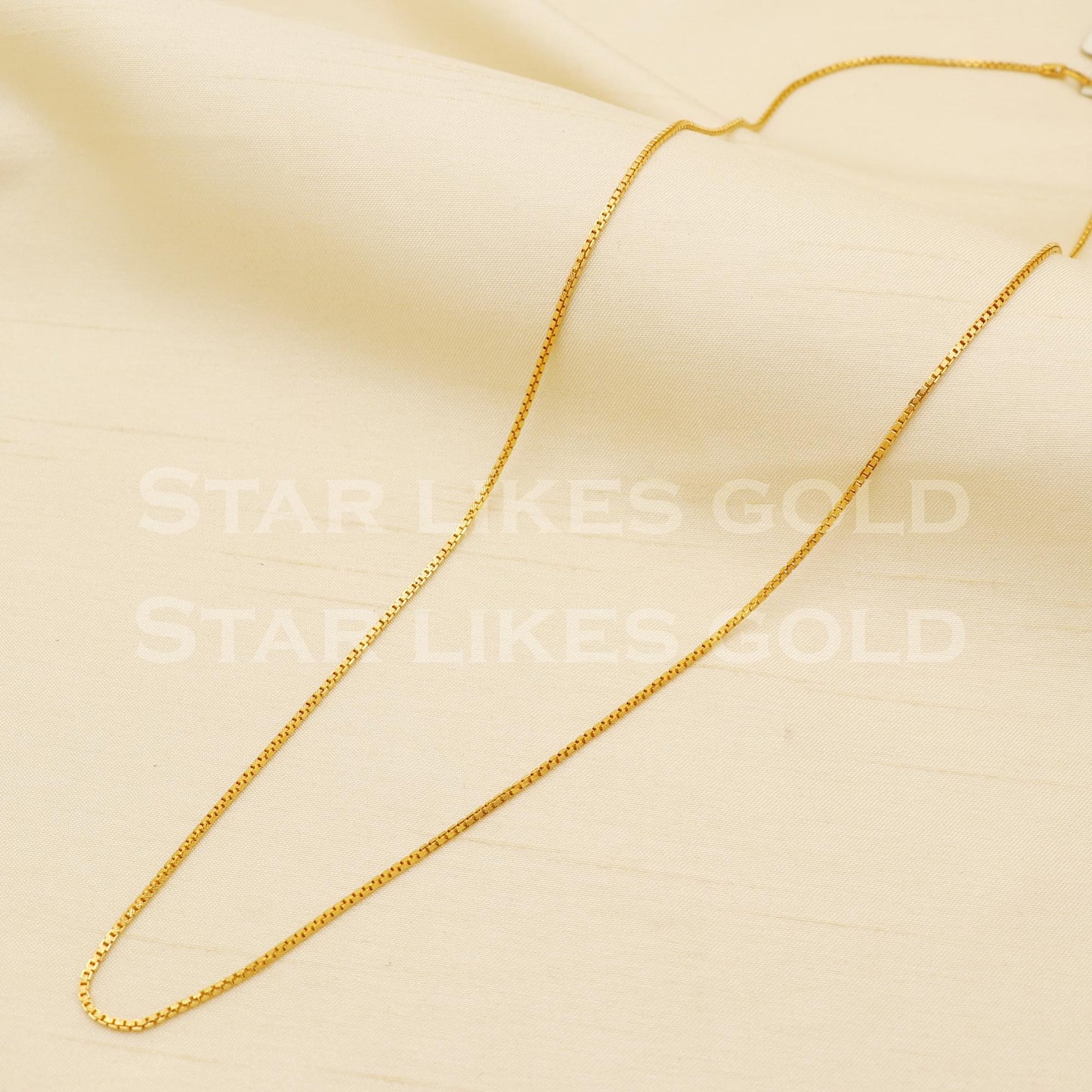 18k Hallmark Gold Classic Box Link Chain for Daily Wear, B1450