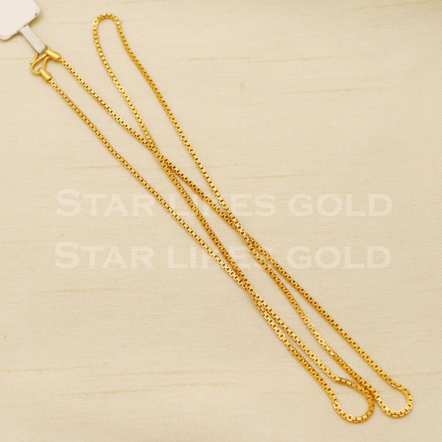 18k Hallmark Gold Classic Box Link Chain for Daily Wear, B1450