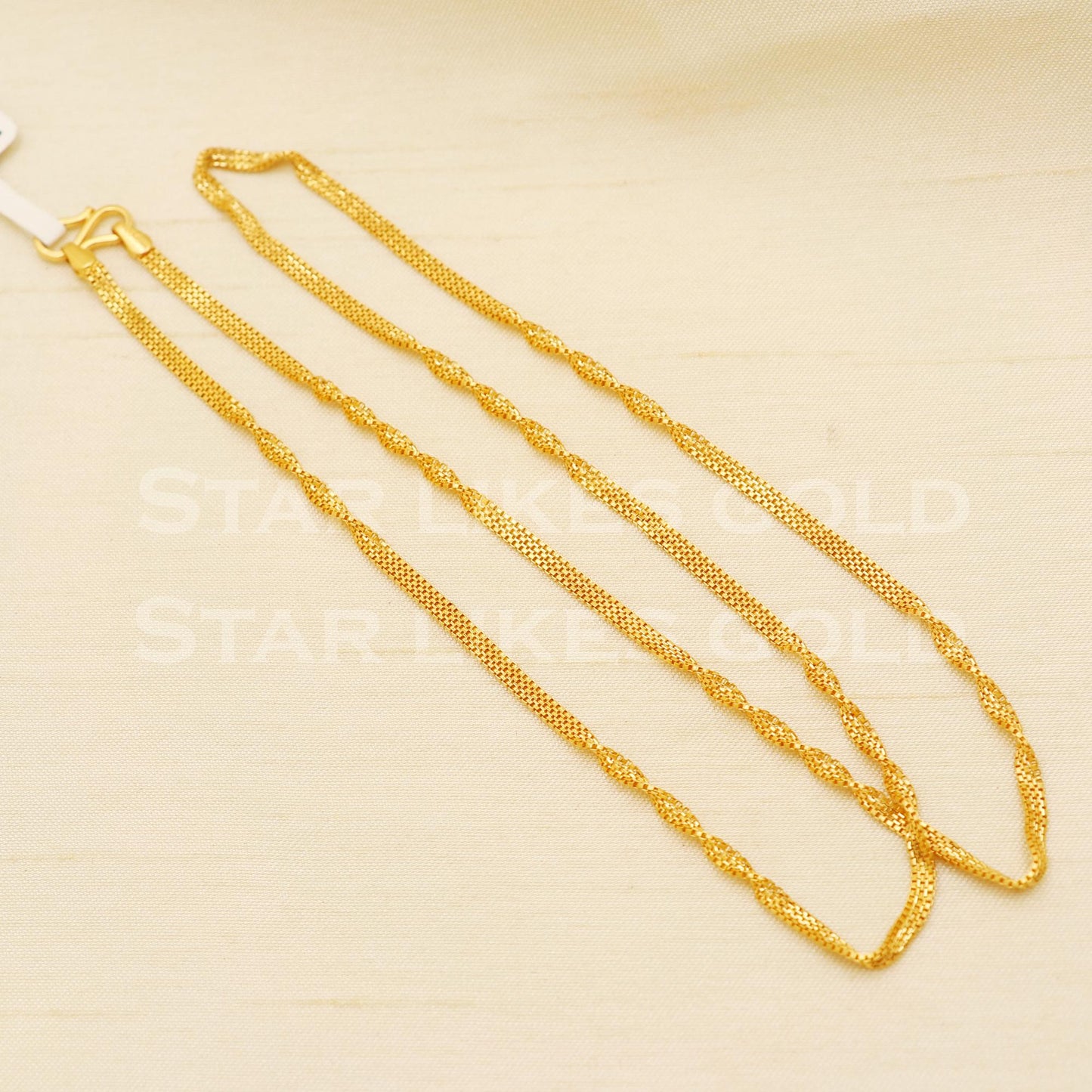 18k GOLD chain necklace Handmade fine Jewelry, B1462