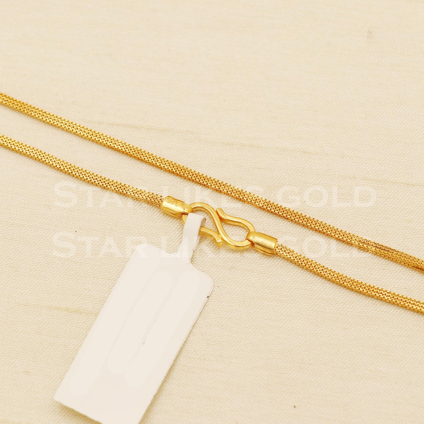 Premium 18k Hallmark Gold Thin Box Link Elegant Chain, B1466