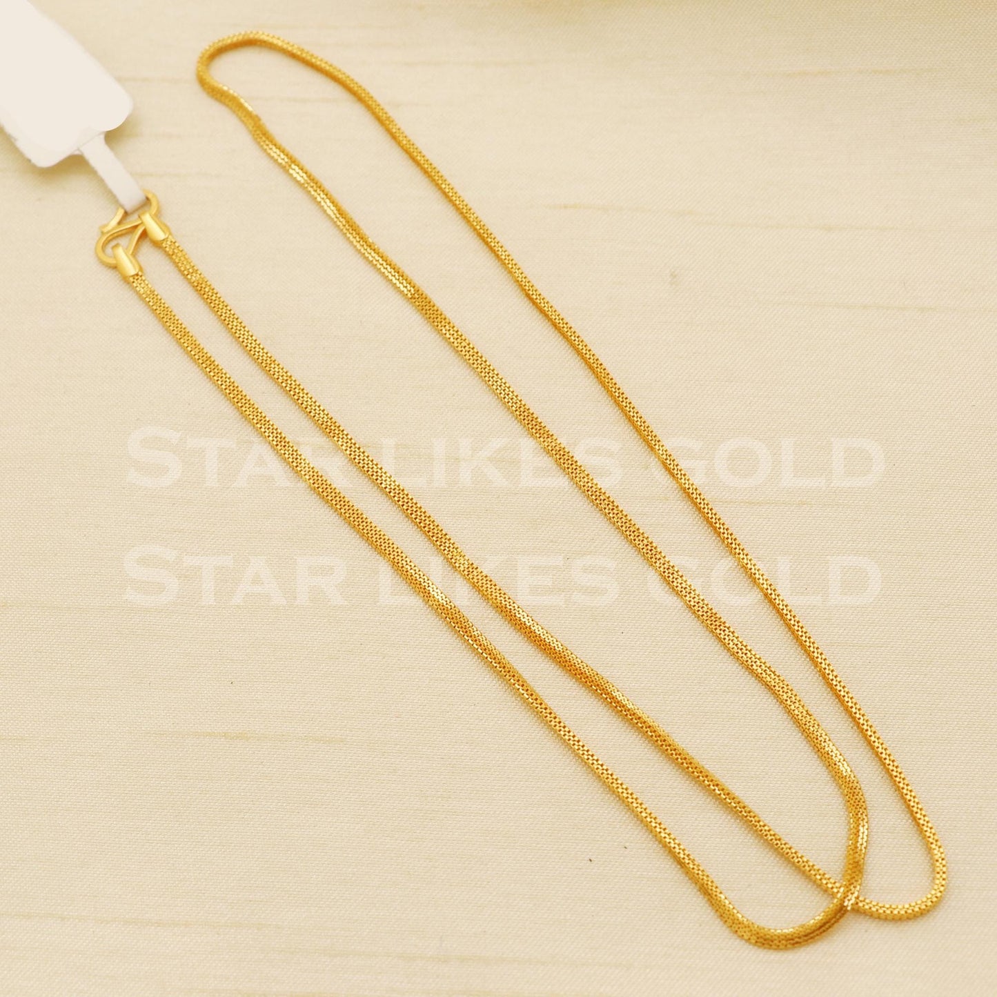18k GOLD chain necklace Handmade fine Jewelry, B1467