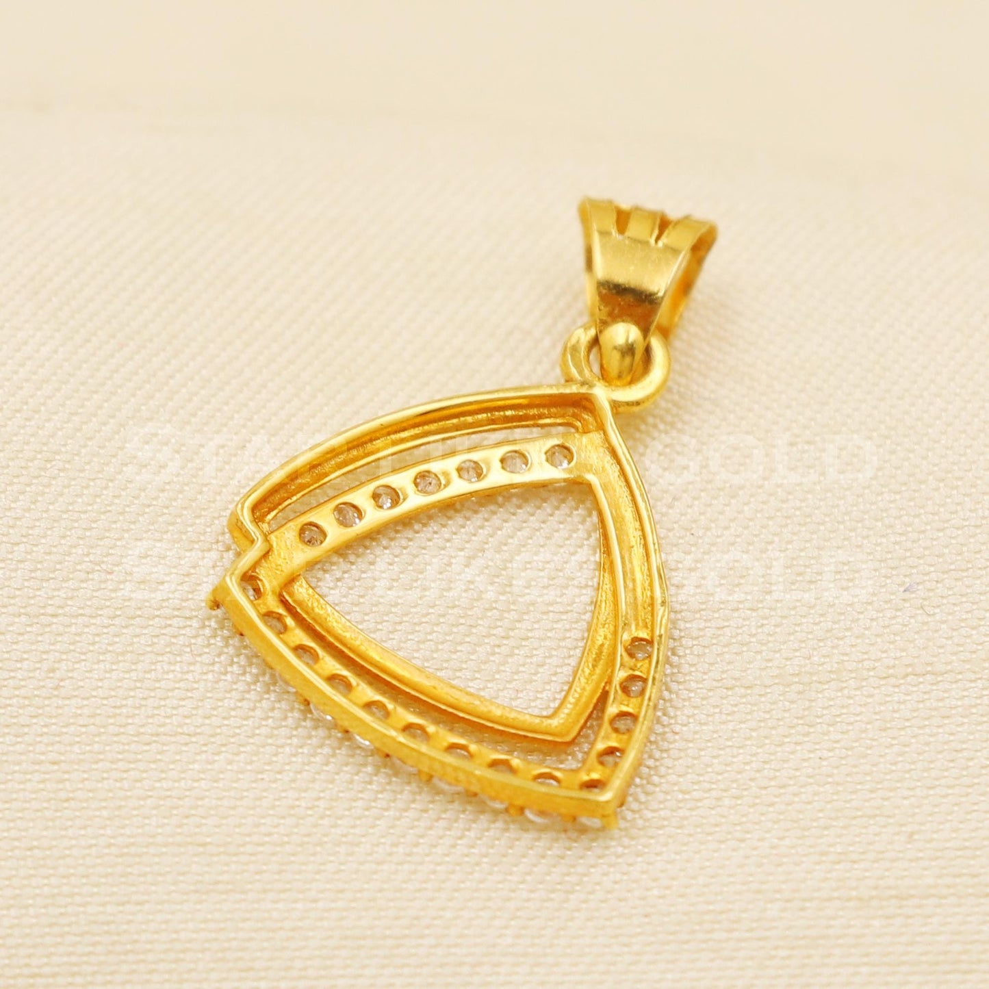 18k Yellow Gold Handmade Zircon Pendant Jewelry, B1488